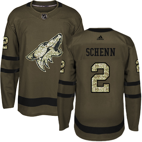 Adidas Coyotes #2 Luke Schenn Green Salute to Service Stitched NHL Jersey